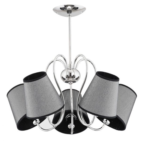 Żyrandol nowoczesny RIBERA śr. 53cm chrom/szary