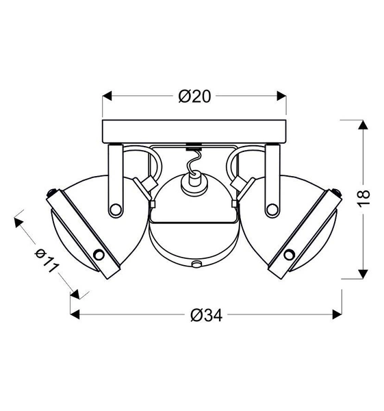 Lampa sufitowa FRODO 98-71095 3xGU10 rdzawa w rustykalnym stylu