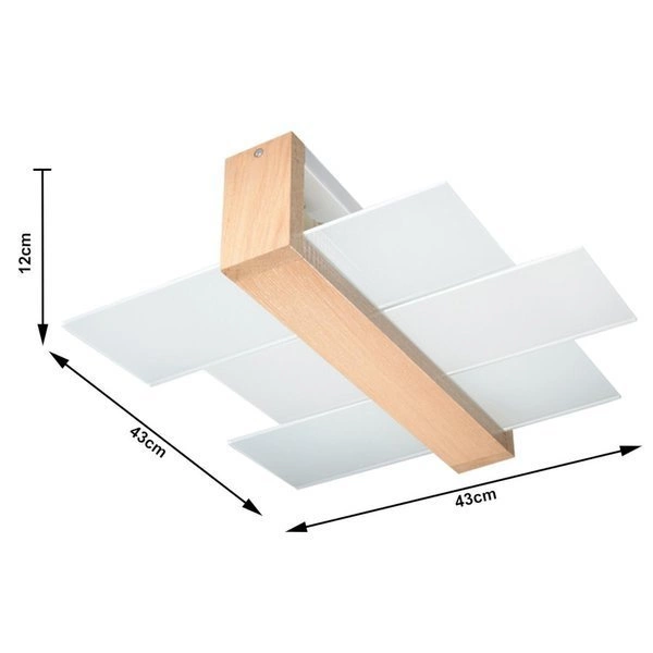 Plafon FENIKS 2 lampa sufitowa drewno kolor drewno naturalne 2x15W LED, SL.0076