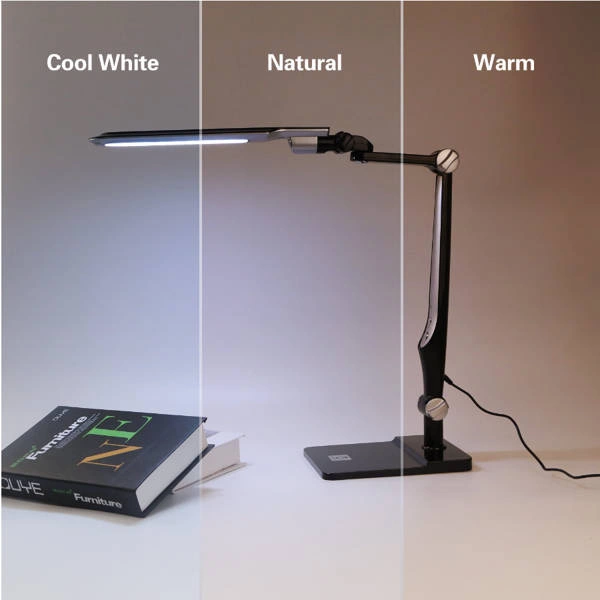 Lampa biurkowa TAVOLO LED kreślarska 9W regulacja czarno srebrna