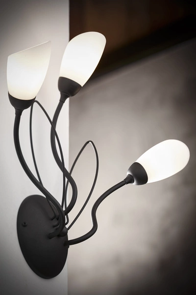 Klasyczny Kinkiet GLORIOSA wys. 44cm 3xG9 14W IP20 | czarny mat