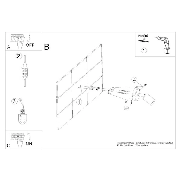 Kinkiet FORNES 1, czarny, 1x60W E27, SL.1120