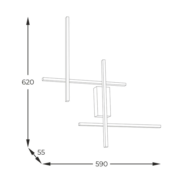 22009W4-BK/GD EDGE KINKIET CZARNO-ZŁOTY/BLACK-GOLD