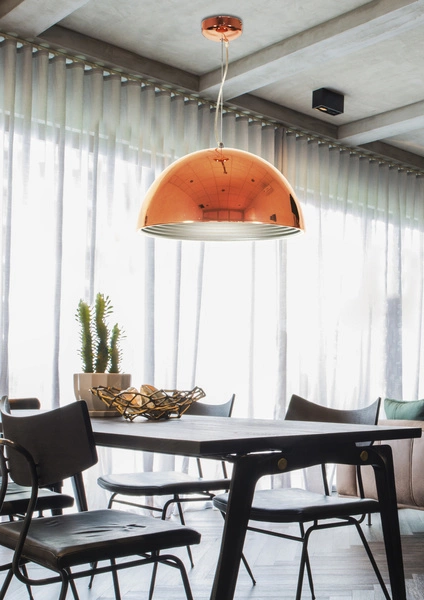 Nowoczesna lampa wisząca AMALFI 40 cm 31-26392 miedziana 1x60W E27