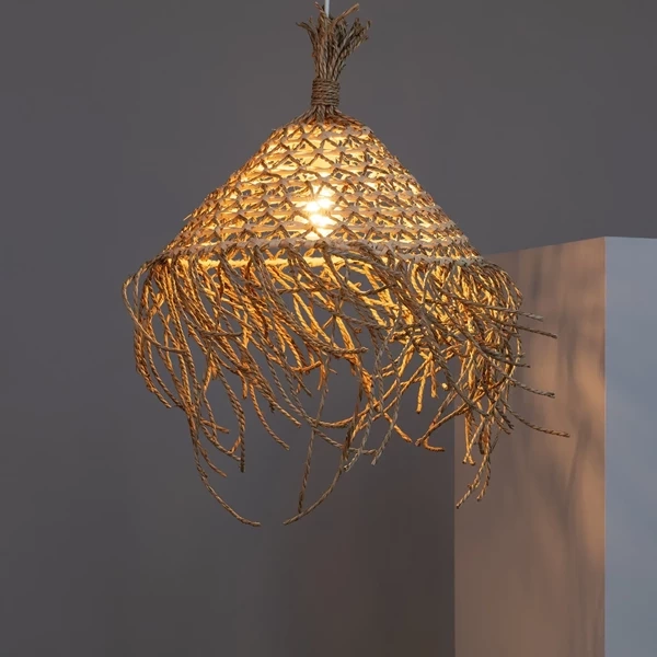 Lampa Wisząca Boho z Włókna Naturalnego Abruzzo Laura 40cm E27