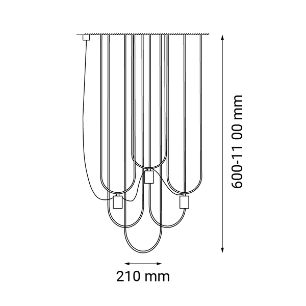 Lampa wisząca Udin 3 - Czarna 9786 Antigo