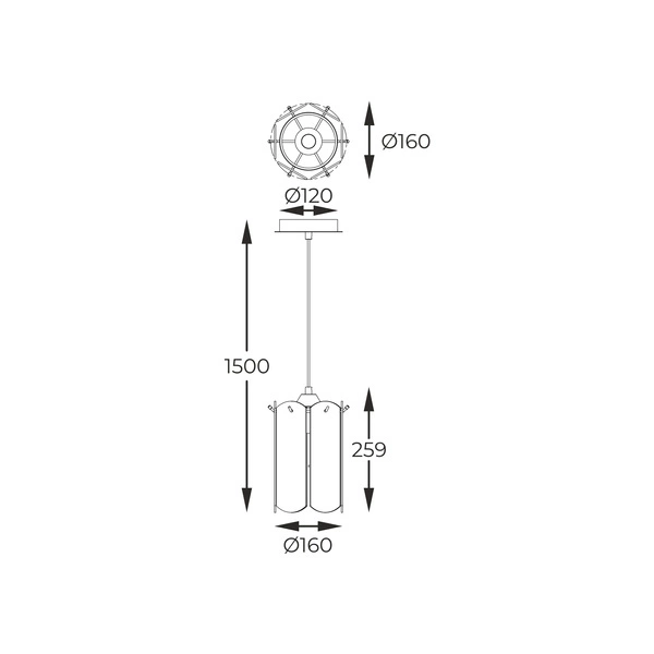 MD3523-1-EBCN NIRA LAMPA WISZĄCA CZARNA/BLACK
