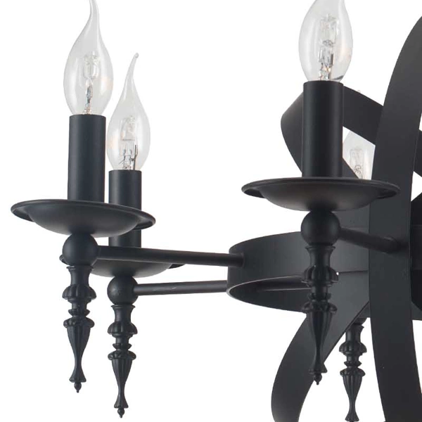 Lampa wisząca świecznik CAGE czarna 55cm 9500804