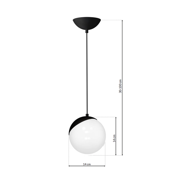 Lampa wisząca SFERA, MLP5739, czarny/biały, 1x40W E14