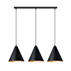 Lampa wisząca Emibig REBEL 3 Czarny/GOLD 1271/3