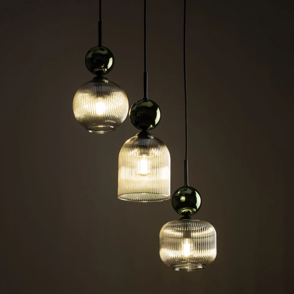 SOPHIA GREEN COGNAC LAMPA WISZĄCA 3XE14