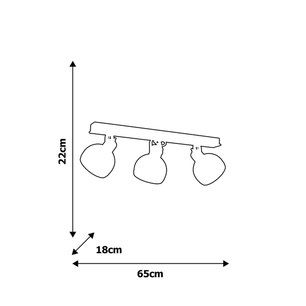 Lampa sufitowa nowoczesna reflektorek kula OVAL III biały szer. 65cm