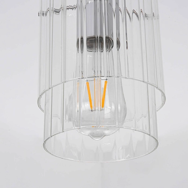 Lampa wisząca Savona 1, czarny/srebrny/transparentny, 1x40W E27
