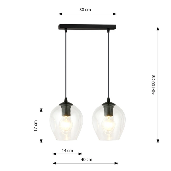 Lampa wisząca Emibig ISTAR 2 BL TRANSPARENT 679/2