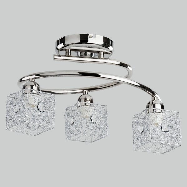 Lampa sufitowa nowoczesna druciana żyrandol KOSZYCZKI chrom śr. 41cm