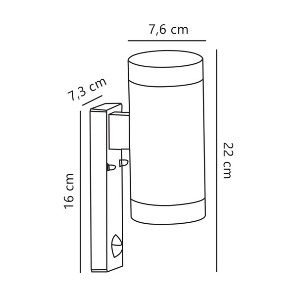 Kinkiet TIN GU10 35W Metal | Czarny