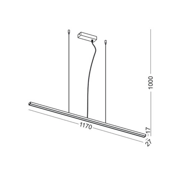 Nowoczesna lampa wisząca HADAR 142A 20W 3000K biała ciepła | Czarna