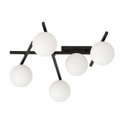 Lampa sufitowa Emibig SMART 5 Czarny/OPAL 1103/5