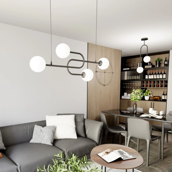 Lampa sufitowa Emibig ATRIA 4 BL OPAL 1383/4