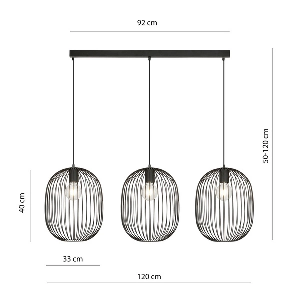 Lampa wisząca Emibig ONYX 3 BL 1304/3