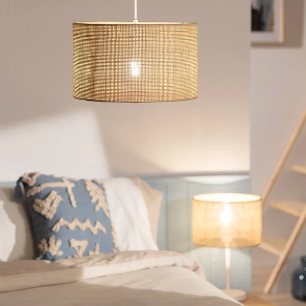 Lampa Wisząca z Rattanu Boho Abruzzo Ludovica 40cm E27
