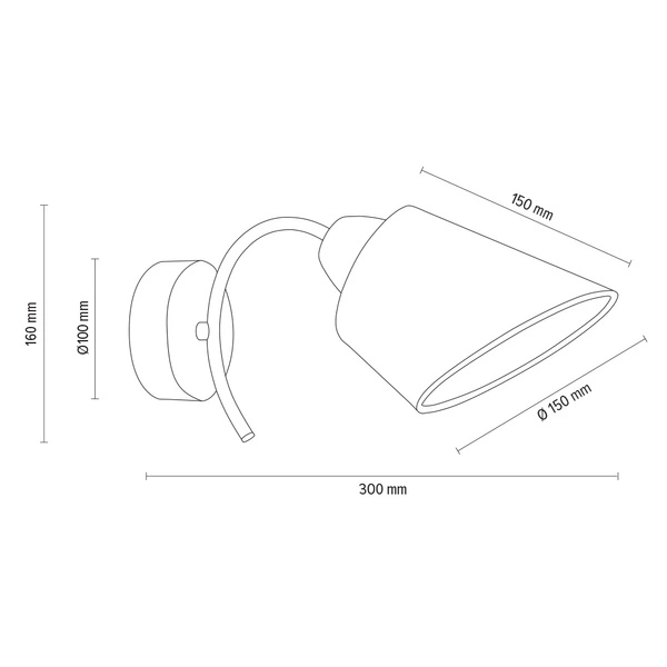 Kinkiet drewniany Mette 1xE27 maks. 40W drewno bukowe orzechowe/chromowany metal/biały klosz z tkaniny 8341176