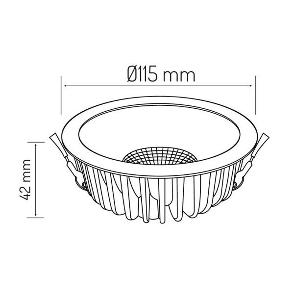 Downlight lampa sufitowa podtynkowa QUANTUM LED 15W 4000K 115mm | biała