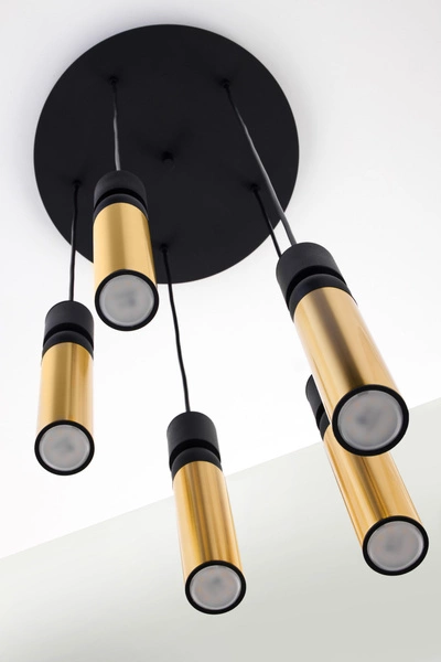 Nowoczesna Lampa wisząca ALAS wys. 35-136cm 5xG10 14W IP20 | Złoty