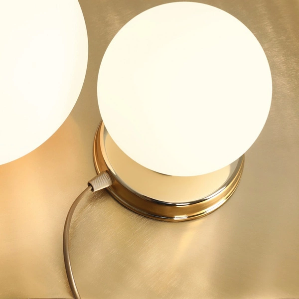 Aldex Lampka biurkowa BALL 1076B30_M, 20 cm, złoty/biały, 1x60W E27