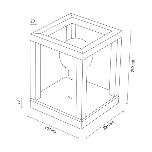 Lampa stołowa Kago 1xE27 Max.60W Dąb olejowany/Czarny metal/Czarny kabel z tkaniny 7154174