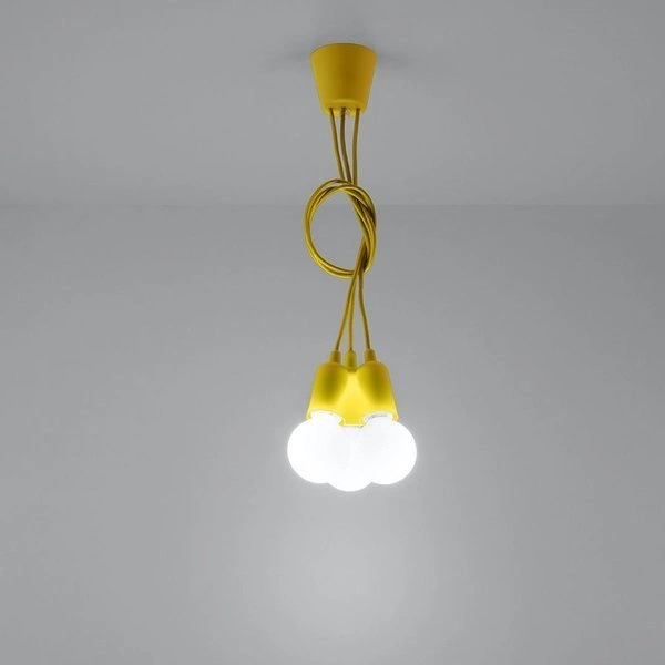 Lampa Wisząca DIEGO 3, PCV Żółta, E27 60W, SL.0579