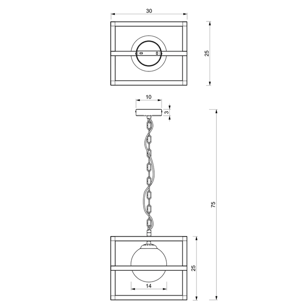Lampa wisząca DIEGO, MLP8568, czarna z białym kloszem, 1x40W E14