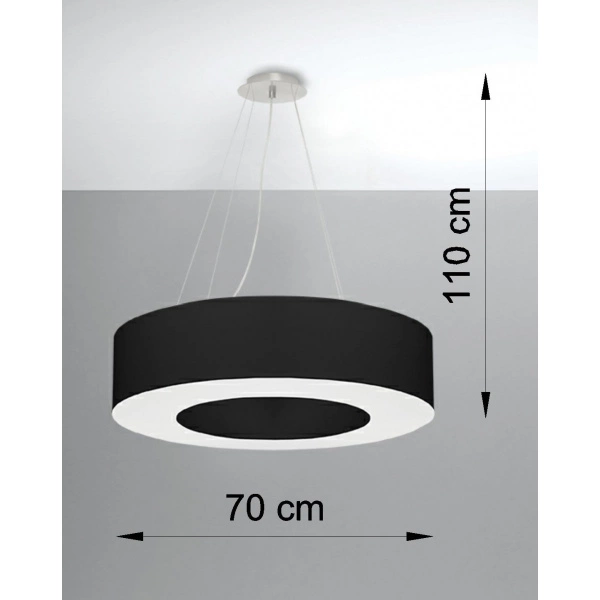 Nowoczesna lampa wisząca SATURNO SL.0752 70 cm czarna 6xE27