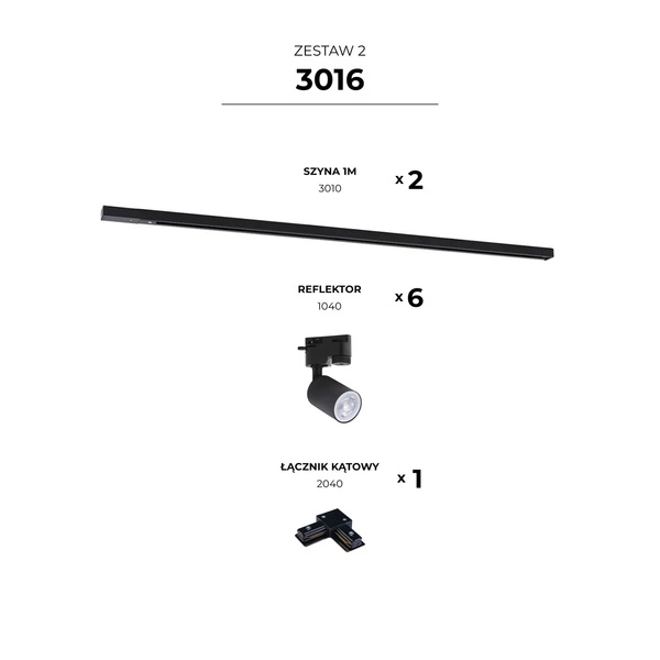 3016 ZESTAW 2 SZYNOPRZEWODY BLACK JEDNOOBWODOWY