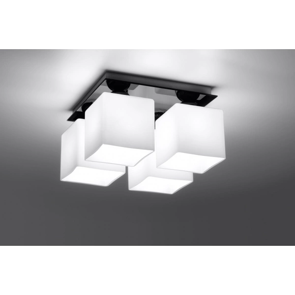 Nowoczesny plafon PIAZZA 4 SLA.0194 Czarny 4xE27