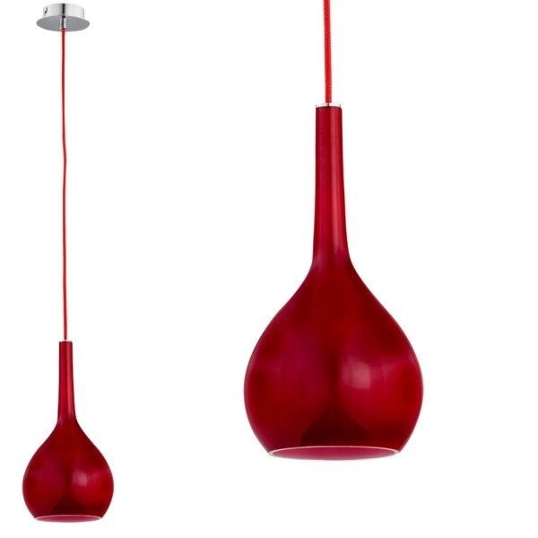 Lampa wisząca kropla zwis VETRO czerwona śr. 16,5cm