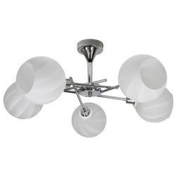 Lampa sufitowa RAUL 35-72269 chromowa z białymi kloszami 5x40W E14