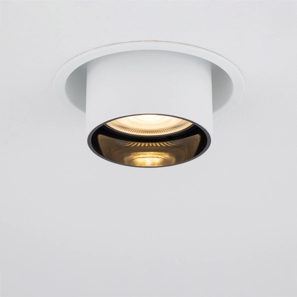 Regulowana lampa podtynkowa MONO SLIDE śr. 8,3cm GU10 | biały/czarny 10796