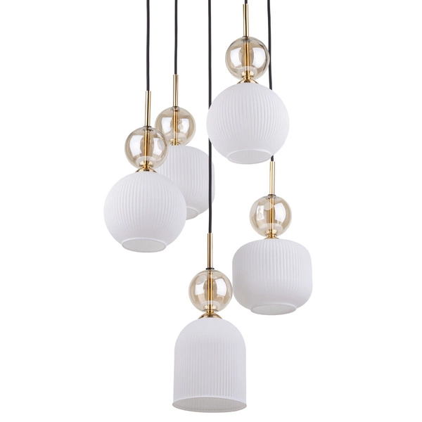 SOPHIA COGNAC WHITE LAMPA WISZACA 5XE14