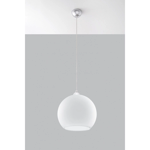 Szklana lampa wisząca BALL SL.0256 Biała 1xE27