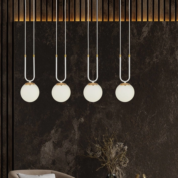 Lampa wisząca Emibig GLAM 4 Biały/OPAL 1115/4