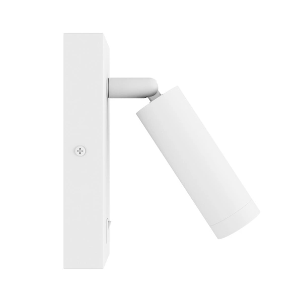 MADARA SLIM MR11 SWITCH KINKIET 230V IP20 38x95 + baza140x60x25 BIAŁY z włącznikiem