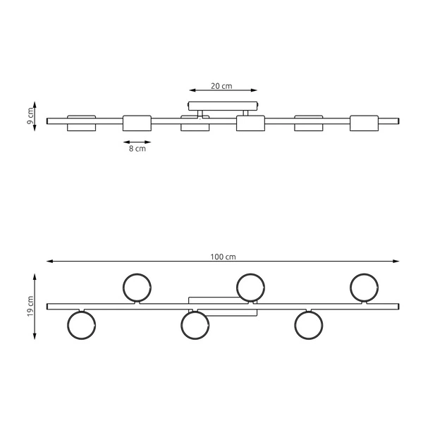 Lampa sufitowa Emibig BET 6 BL 1467/6
