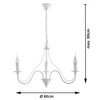 Żyrandol Sollux MINERWA 3 Stal, Biały, E14, 3 X 12W LED, sl.0213
