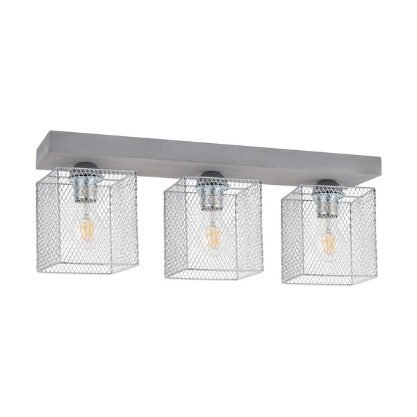 Lampa Sufitowa Gittan 3xE27 Max.60W Szary Beton/Chromowany Metal 8172336