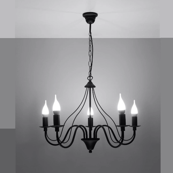 Klasyczny żyrandol MINERWA 5 SL.0218 Czarny 5xE14