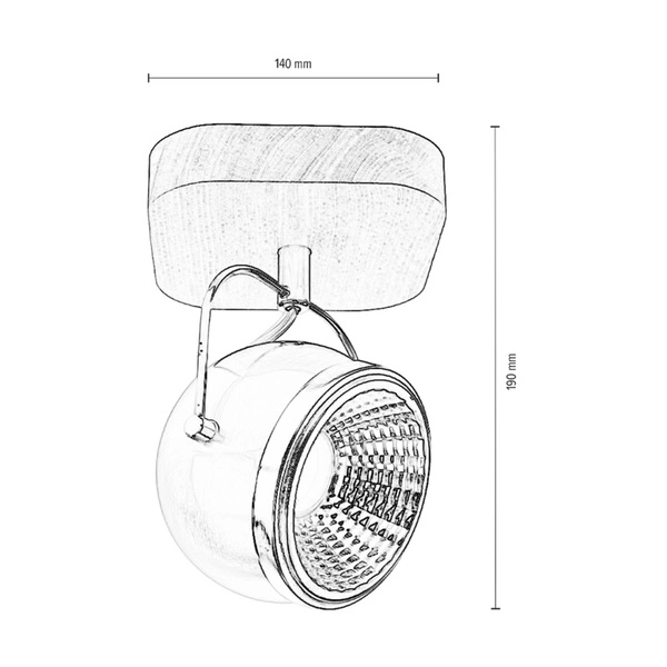 Kinkiet z drewna Ball w zestawie 1xGU10 6W LED Olejowany dąb/metal satynowy/metal chromowany 5031174