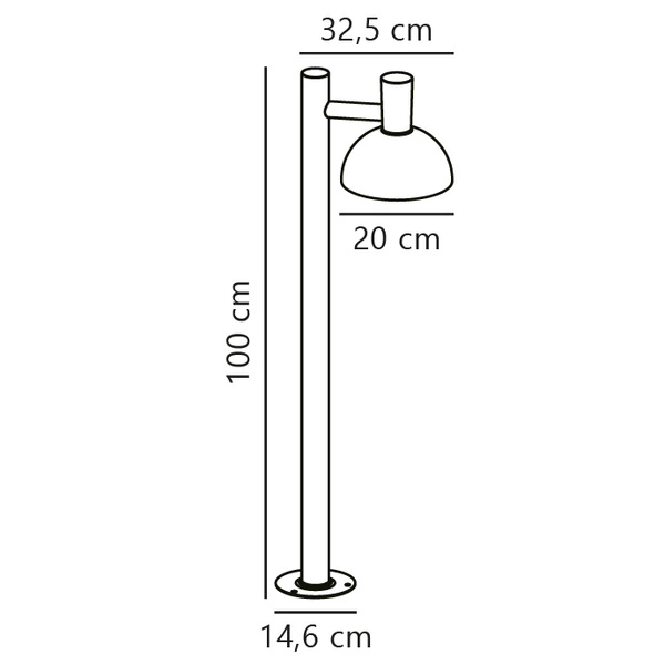 Oświetlenie ogrodowe ARKI E27 20W Metal | Czarny