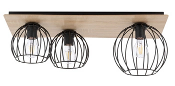 Lampa Sigma CYBER 3 prostokąt dąb/czarny plafon 32359