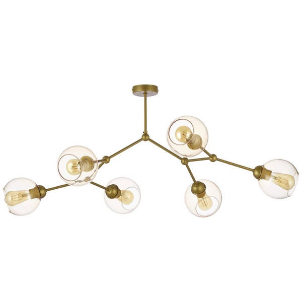 Nowoczesna lampa sufitowa FAIRY kule klosze 6x E27 | złoty proszek 2755